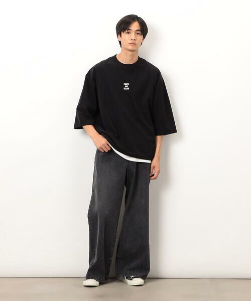 Purple&Yellow / パープルアンドイエロー カットソー | ナイロンストレッチ５分袖プルオーバー | 詳細2