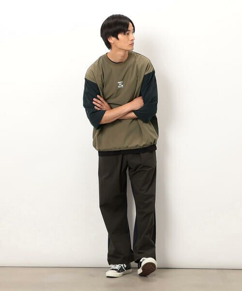 Purple&Yellow / パープルアンドイエロー カットソー | ナイロンストレッチ５分袖プルオーバー | 詳細12