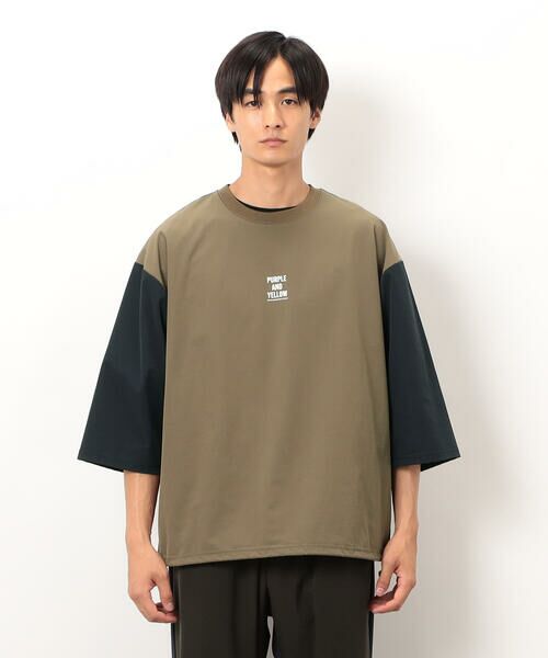 Purple&Yellow / パープルアンドイエロー カットソー | ナイロンストレッチ５分袖プルオーバー | 詳細21