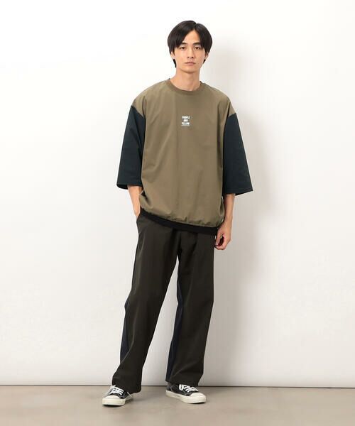 Purple&Yellow / パープルアンドイエロー カットソー | ナイロンストレッチ５分袖プルオーバー | 詳細8