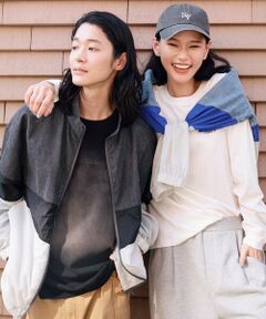 Purple&Yellow / パープルアンドイエロー ブルゾン | ライトオンスデニム×シアーナイロン切替ブルゾン