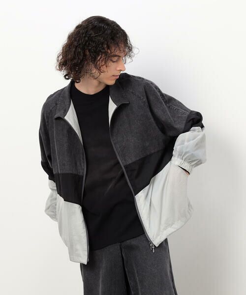 Purple&Yellow / パープルアンドイエロー ブルゾン | ライトオンスデニム×シアーナイロン切替ブルゾン | 詳細4