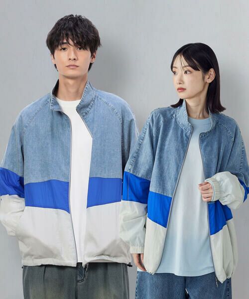 Purple&Yellow / パープルアンドイエロー ブルゾン | ライトオンスデニム×シアーナイロン切替ブルゾン | 詳細6