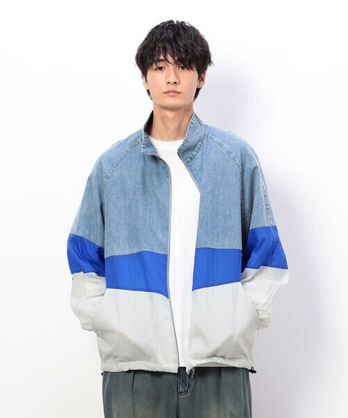 Purple&Yellow / パープルアンドイエロー ブルゾン | ライトオンスデニム×シアーナイロン切替ブルゾン | 詳細12