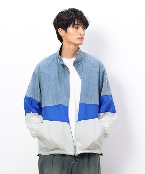 Purple&Yellow / パープルアンドイエロー ブルゾン | ライトオンスデニム×シアーナイロン切替ブルゾン | 詳細13