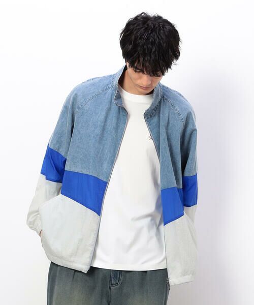 Purple&Yellow / パープルアンドイエロー ブルゾン | ライトオンスデニム×シアーナイロン切替ブルゾン | 詳細14