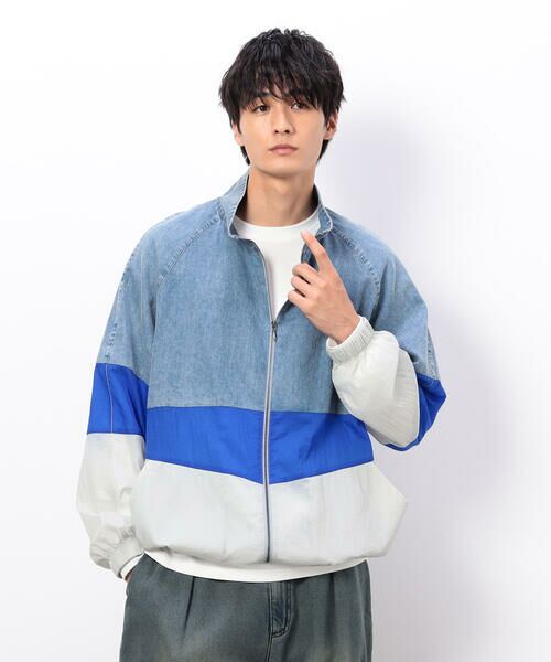 Purple&Yellow / パープルアンドイエロー ブルゾン | ライトオンスデニム×シアーナイロン切替ブルゾン | 詳細15