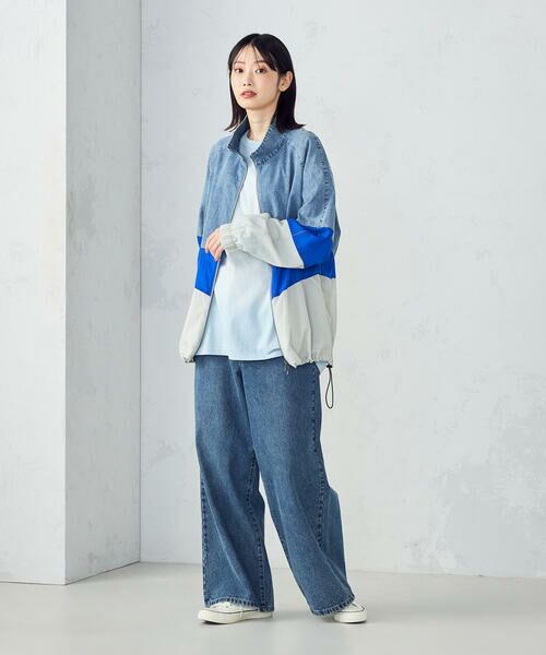 Purple&Yellow / パープルアンドイエロー ブルゾン | ライトオンスデニム×シアーナイロン切替ブルゾン | 詳細18
