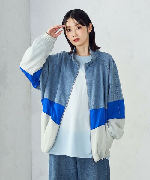 Purple&Yellow / パープルアンドイエロー ブルゾン | ライトオンスデニム×シアーナイロン切替ブルゾン | 詳細19