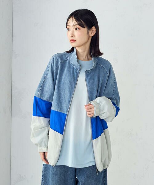 Purple&Yellow / パープルアンドイエロー ブルゾン | ライトオンスデニム×シアーナイロン切替ブルゾン | 詳細20