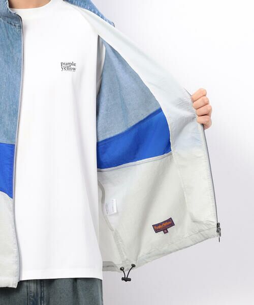 Purple&Yellow / パープルアンドイエロー ブルゾン | ライトオンスデニム×シアーナイロン切替ブルゾン | 詳細29