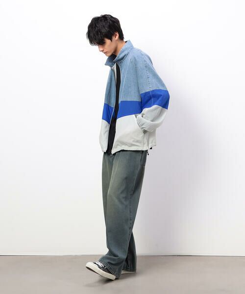 Purple&Yellow / パープルアンドイエロー ブルゾン | ライトオンスデニム×シアーナイロン切替ブルゾン | 詳細7