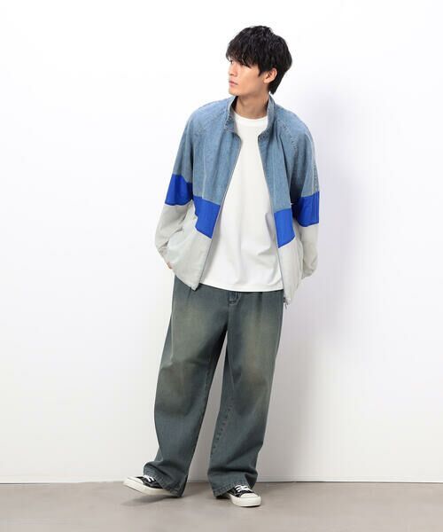 Purple&Yellow / パープルアンドイエロー ブルゾン | ライトオンスデニム×シアーナイロン切替ブルゾン | 詳細10