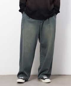 Purple&Yellow / パープルアンドイエロー デニムパンツ | ライトオンスデニムタックワイドパンツ