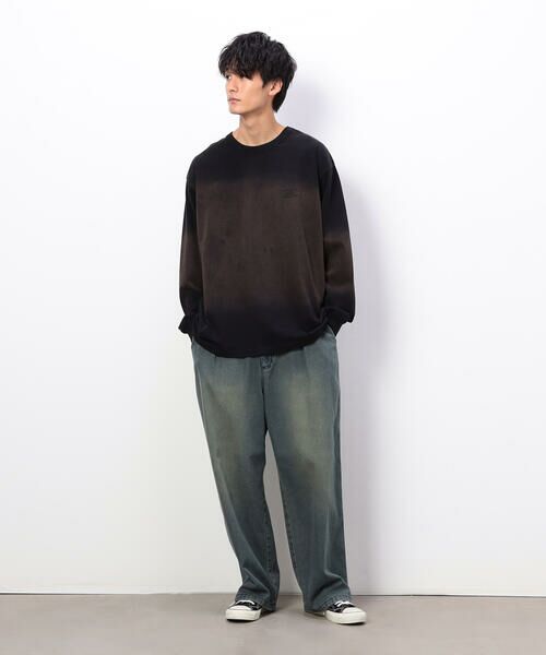 Purple&Yellow / パープルアンドイエロー デニムパンツ | ライトオンスデニムタックワイドパンツ | 詳細1