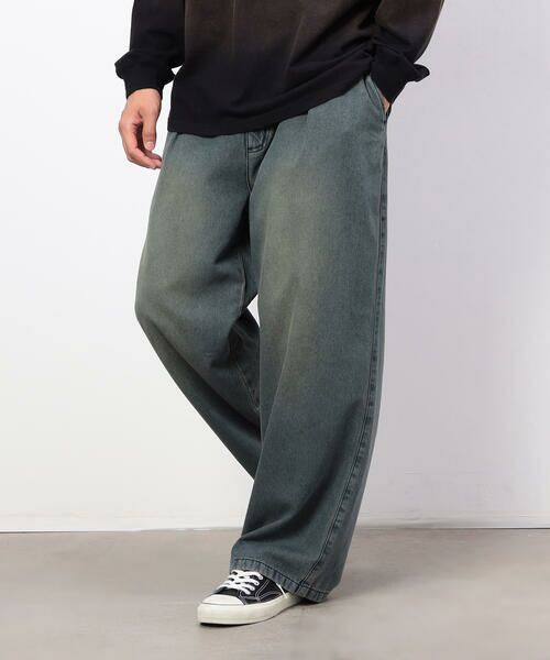 Purple&Yellow / パープルアンドイエロー デニムパンツ | ライトオンスデニムタックワイドパンツ | 詳細10