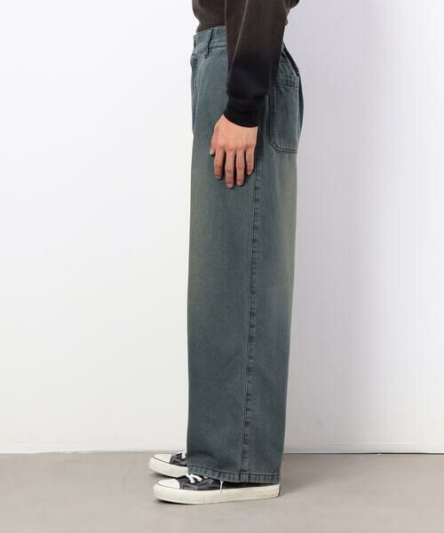 Purple&Yellow / パープルアンドイエロー デニムパンツ | ライトオンスデニムタックワイドパンツ | 詳細15