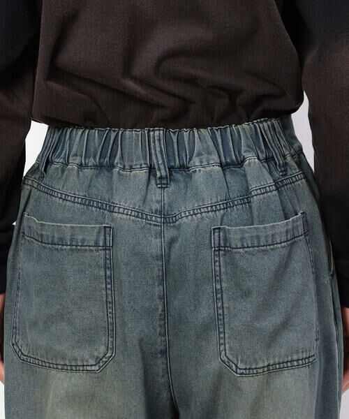 Purple&Yellow / パープルアンドイエロー デニムパンツ | ライトオンスデニムタックワイドパンツ | 詳細18