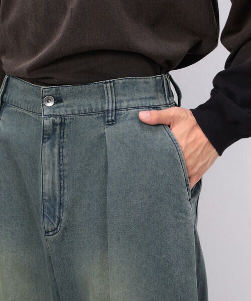 Purple&Yellow / パープルアンドイエロー デニムパンツ | ライトオンスデニムタックワイドパンツ | 詳細19