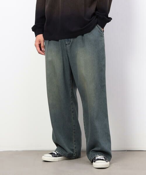 Purple&Yellow / パープルアンドイエロー デニムパンツ | ライトオンスデニムタックワイドパンツ | 詳細9
