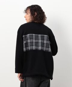 Purple&Yellow / パープルアンドイエロー カットソー | チェック切り替え プルオーバー