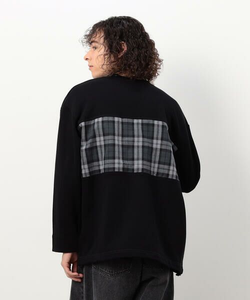 Purple & Yellow/パープルアンドイエロー チェック切り替え プルオーバー ブラック M Purple & Yellow/パープルアンドイエロー チェック切り替え プルオーバー ブラック M