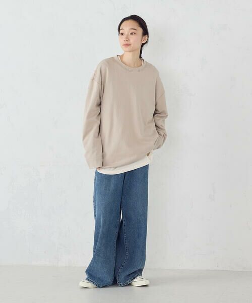 Purple&Yellow / パープルアンドイエロー カットソー | チェック切り替え プルオーバー | 詳細15