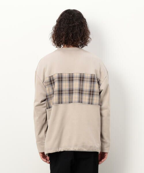 Purple&Yellow / パープルアンドイエロー カットソー | チェック切り替え プルオーバー | 詳細23