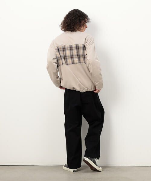 Purple&Yellow / パープルアンドイエロー カットソー | チェック切り替え プルオーバー | 詳細8