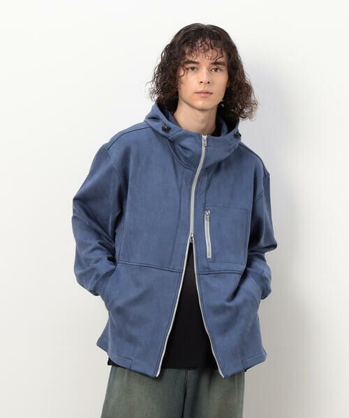 Purple&Yellow / パープルアンドイエロー ブルゾン | カットスエードダンボール ブルゾン(ブルー)