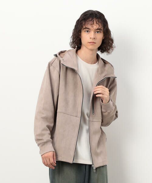 Purple&Yellow / パープルアンドイエロー ブルゾン | カットスエードダンボール ブルゾン(グレージュ)