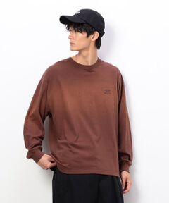 Purple&Yellow / パープルアンドイエロー Tシャツ | スプレー加工×ロゴ刺繍長袖Ｔシャツ