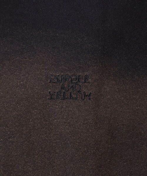 Purple&Yellow / パープルアンドイエロー Tシャツ | スプレー加工×ロゴ刺繍長袖Ｔシャツ | 詳細16