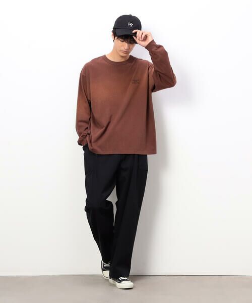 Purple&Yellow / パープルアンドイエロー Tシャツ | スプレー加工×ロゴ刺繍長袖Ｔシャツ | 詳細19