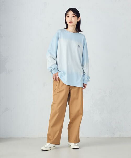 Purple&Yellow / パープルアンドイエロー Tシャツ | スプレー加工×ロゴ刺繍長袖Ｔシャツ | 詳細27