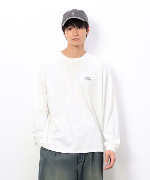 Purple&Yellow / パープルアンドイエロー Tシャツ | ワンポイントプリント長袖Tシャツ | 詳細2