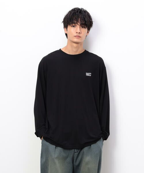 Purple&Yellow / パープルアンドイエロー Tシャツ | ワンポイントプリント長袖Tシャツ | 詳細13