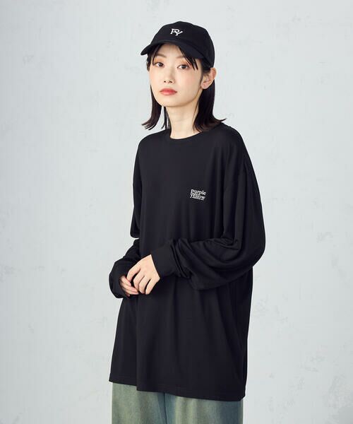 Purple&Yellow / パープルアンドイエロー Tシャツ | ワンポイントプリント長袖Tシャツ | 詳細17