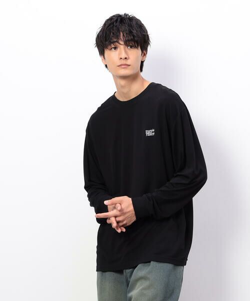 Purple&Yellow / パープルアンドイエロー Tシャツ | ワンポイントプリント長袖Tシャツ | 詳細10