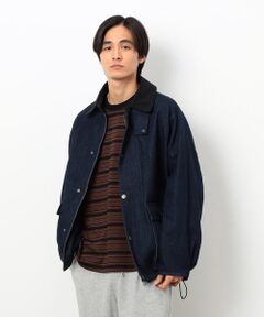 Purple&Yellow / パープルアンドイエロー ブルゾン | 衿素材切替ブルゾン