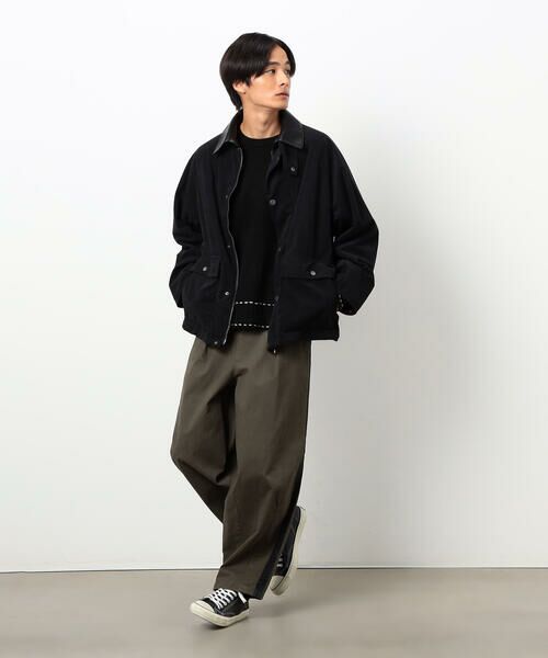 Purple&Yellow / パープルアンドイエロー ブルゾン | 衿素材切替ブルゾン | 詳細1