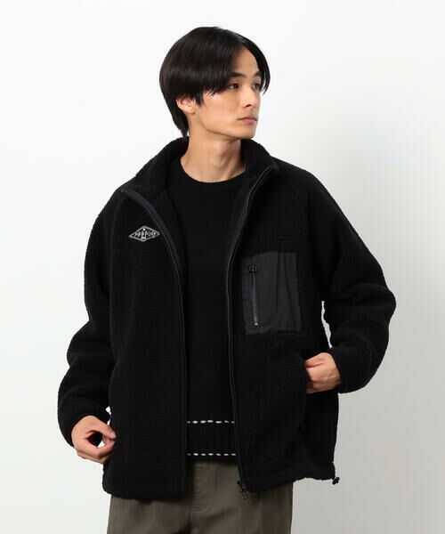 Purple&Yellow / パープルアンドイエロー ブルゾン | ボアフリースブルゾン(ブラック)