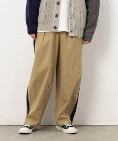 Purple&Yellow / パープルアンドイエロー その他パンツ | ストレッチツイル ワイドテーパード ラインパンツ