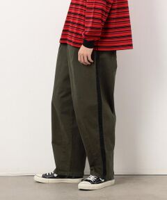 Purple&Yellow / パープルアンドイエロー その他パンツ | ストレッチツイル ワイドテーパード ラインパンツ