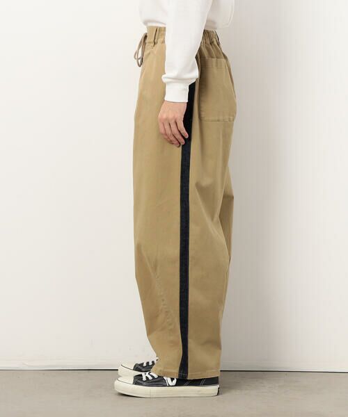 Purple&Yellow / パープルアンドイエロー その他パンツ | ストレッチツイル ワイドテーパード ラインパンツ | 詳細11