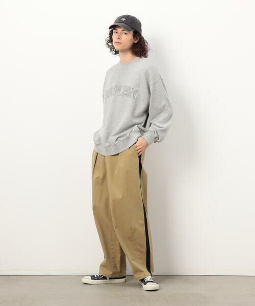 Purple&Yellow / パープルアンドイエロー その他パンツ | ストレッチツイル ワイドテーパード ラインパンツ | 詳細6