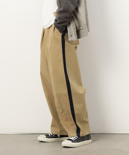Purple&Yellow / パープルアンドイエロー その他パンツ | ストレッチツイル ワイドテーパード ラインパンツ | 詳細7