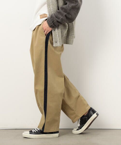 Purple&Yellow / パープルアンドイエロー その他パンツ | ストレッチツイル ワイドテーパード ラインパンツ | 詳細8