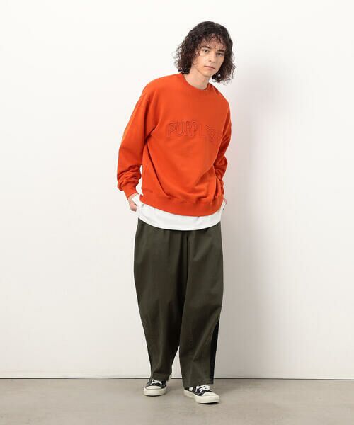 Purple&Yellow / パープルアンドイエロー その他パンツ | ストレッチツイル ワイドテーパード ラインパンツ | 詳細21