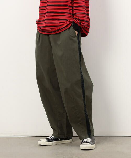 Purple&Yellow / パープルアンドイエロー その他パンツ | ストレッチツイル ワイドテーパード ラインパンツ | 詳細22
